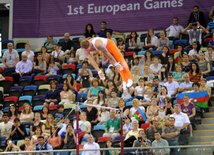 İdman gimnastikası üzrə fərdi çoxnövçülük yarışlarında ölkəmizi kişilər arasında Oleq Stepko təmsil edir. Bakı, Azərbaycan, 18 iyun 2015